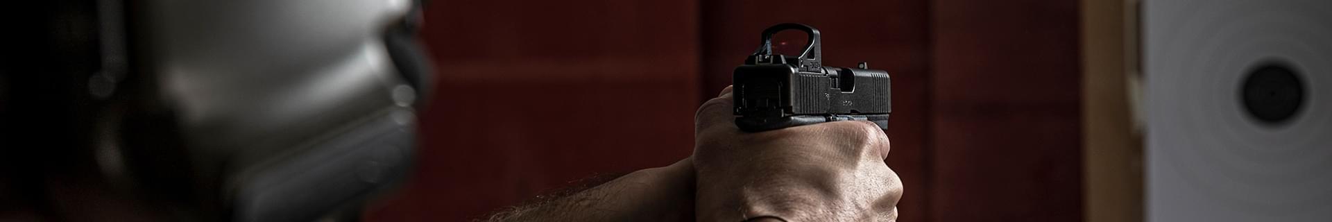 Man shooting pistol 